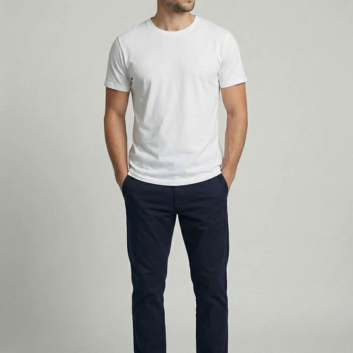 FEROUCH - Pantalón Twill Without Pleats L/33 Navy Ferouch
