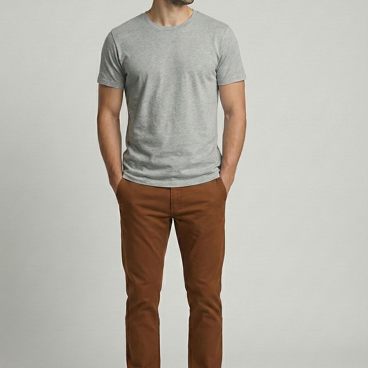 FEROUCH - Pantalón Twill Without Pleats L/33 Lt  Camel Ferouch