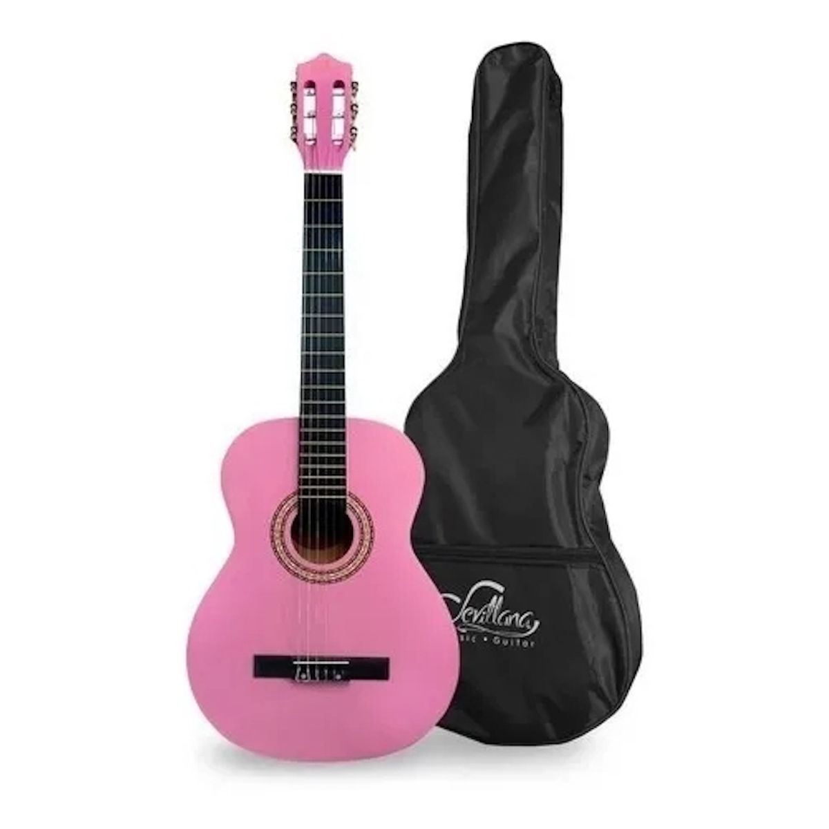 SEVILLANA - Guitarra Clásica Sevillana 8455 Infantil 30” Rosa + Funda Protectora