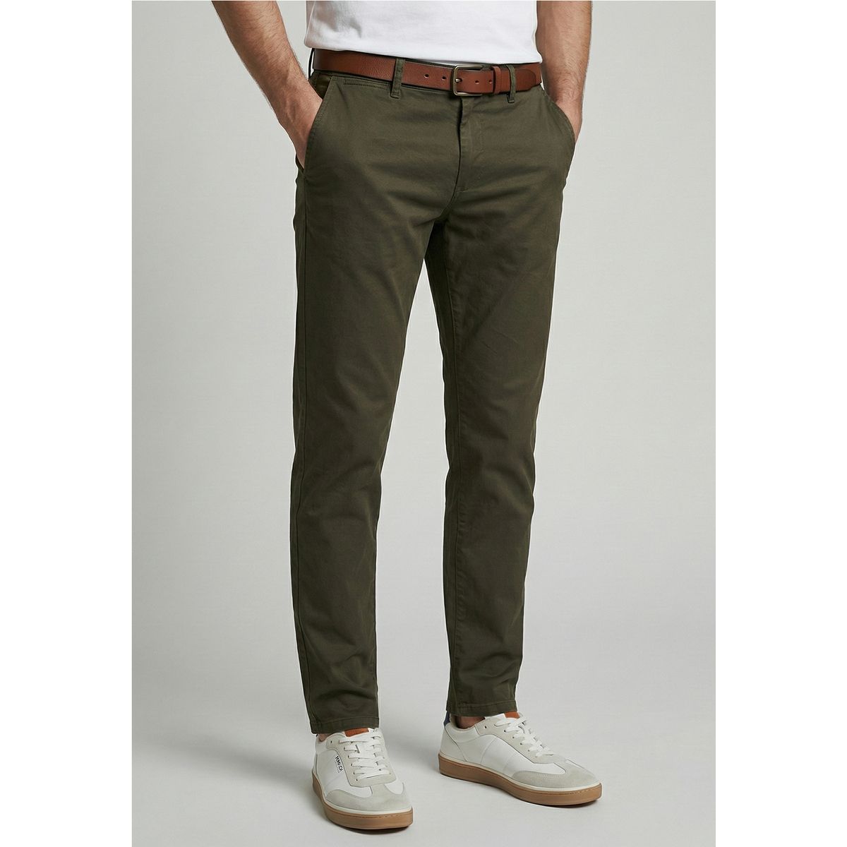 FEROUCH - Pantalón Twill Without Pleats L/33 Military Ferouch