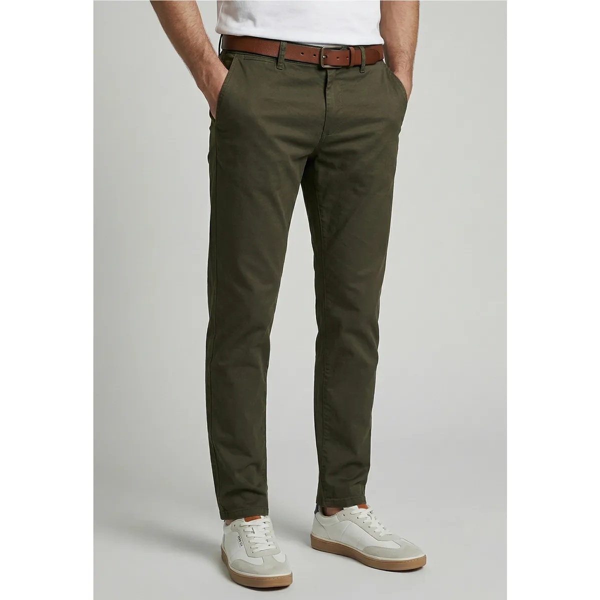 FEROUCH - Pantalón Twill Without Pleats L/33 Military Ferouch