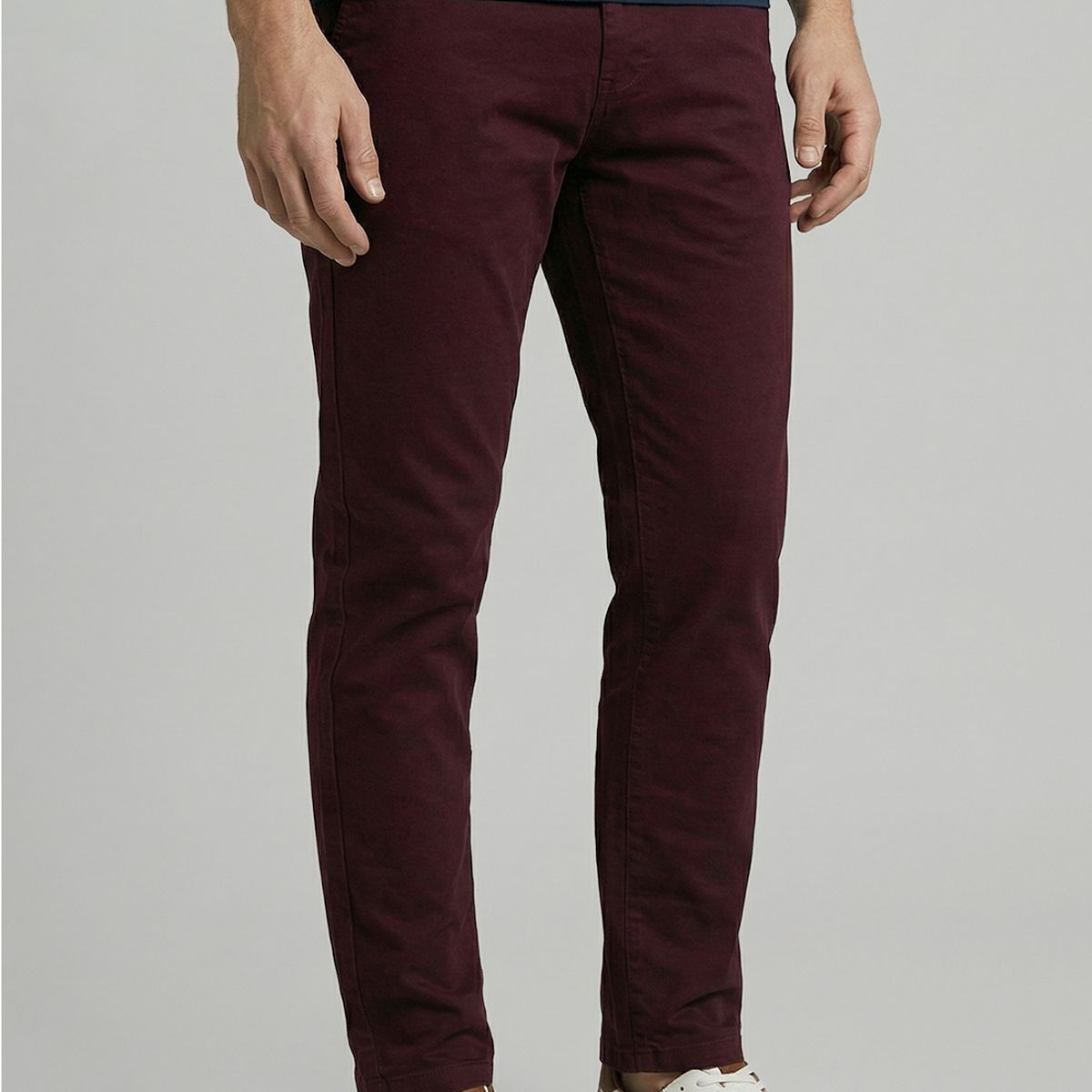 FEROUCH - Pantalón Twill Slim /33 Wine Ferouch
