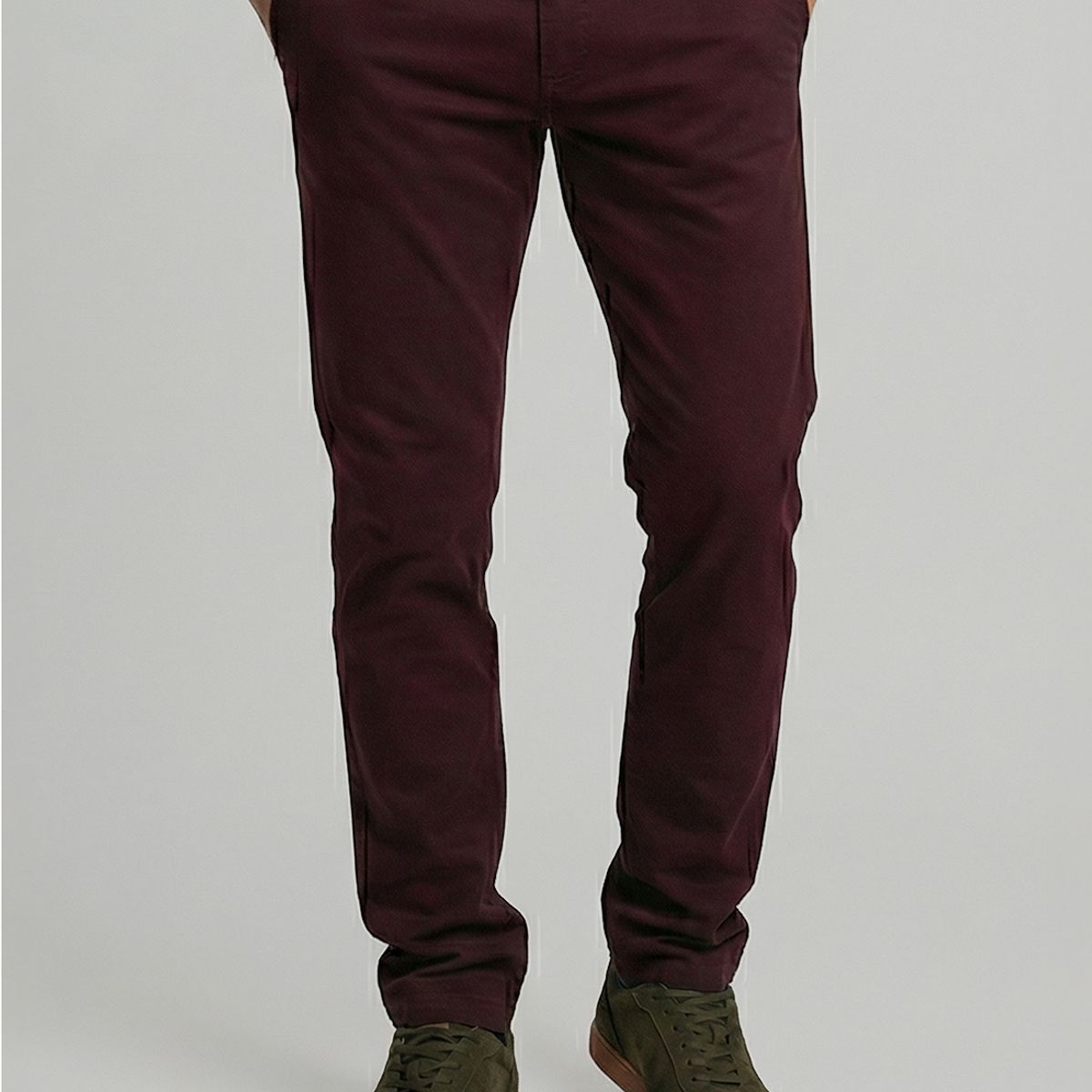 FEROUCH - Pantalón Twill Slim /31 Wine Ferouch
