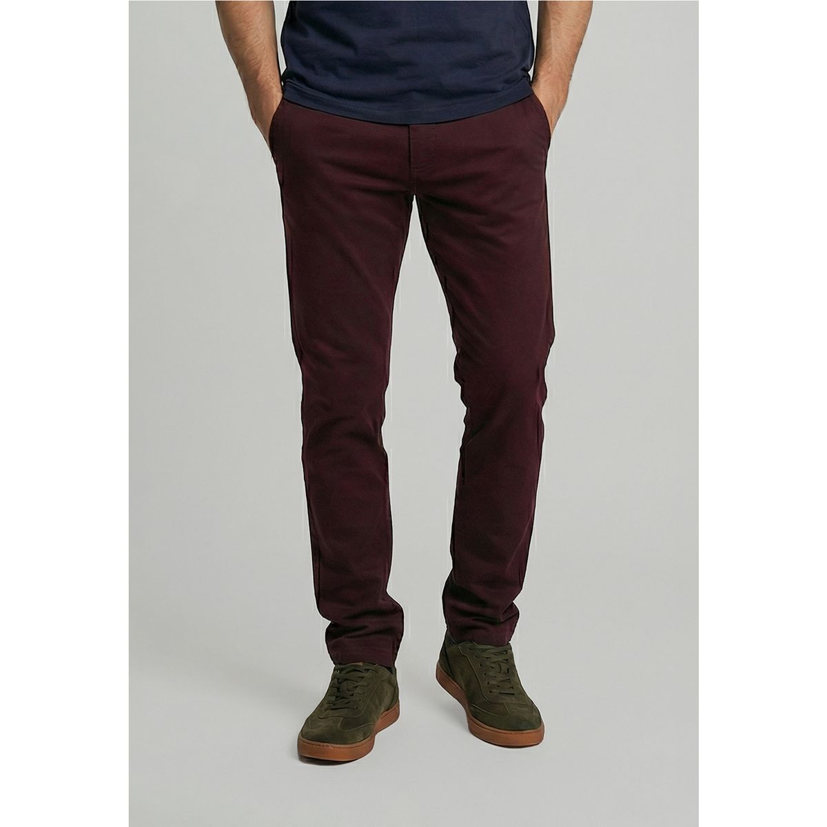 FEROUCH - Pantalón Twill Slim /31 Wine Ferouch