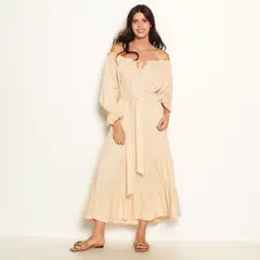 WADOS - VESTIDO MANGA LARGA CON LAZO EN LA CINTURA