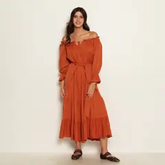 WADOS - VESTIDO MANGA LARGA CON LAZO EN LA CINTURA