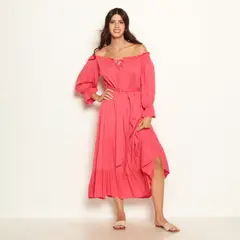 WADOS - VESTIDO MANGA LARGA CON LAZO EN LA CINTURA