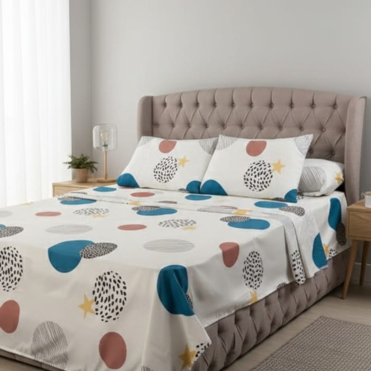 GENERICO - JUEGO DE SABANAS 100% ALGODON  SUAVES Y CÁLIDAS