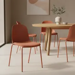PLOS - Pack 4 Silla Comedor Cocina Lucca Terracota