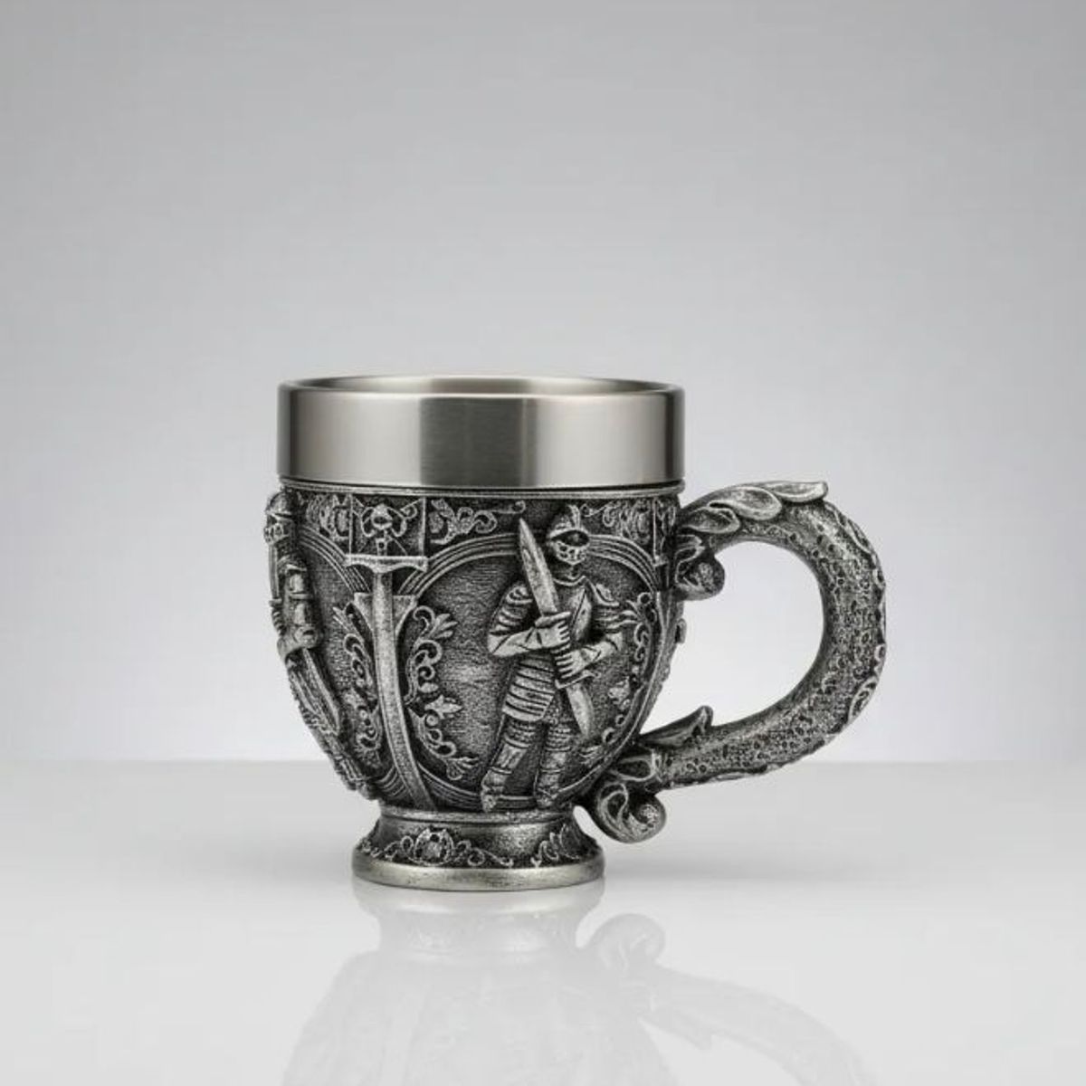 GENERICO - Taza De Acero Estilo Medieval Vanguiardista con Caballero