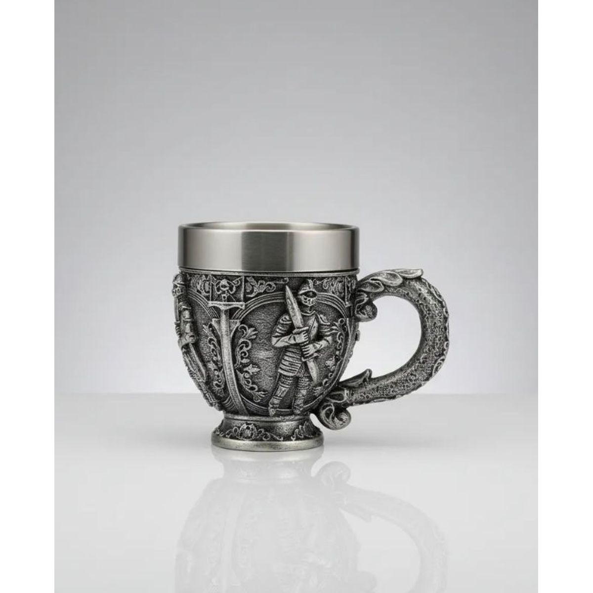 GENERICO - Taza De Acero Estilo Medieval Vanguiardista con Caballero