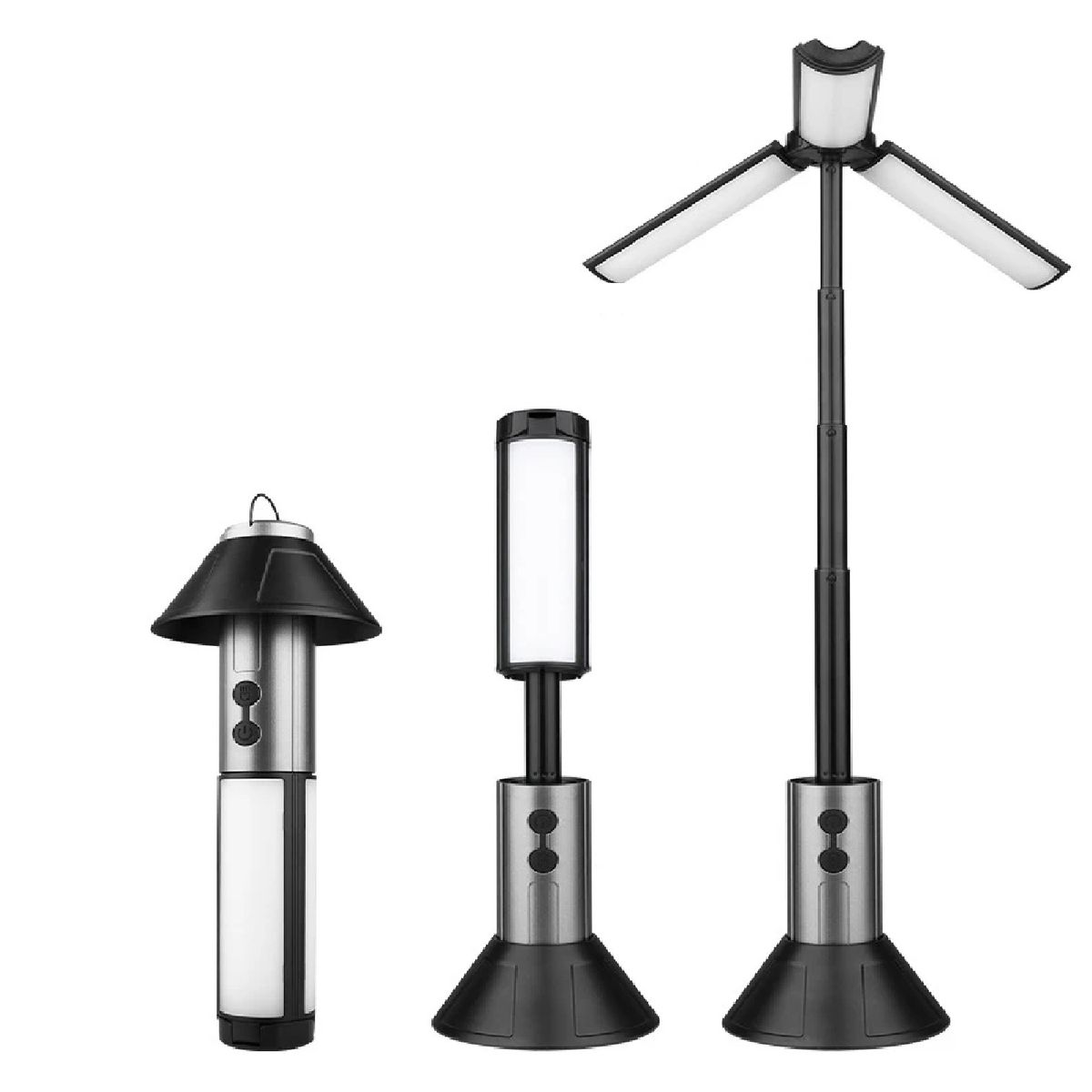 GENERICO - Linterna Led De Camping 3 Aspas Zoom 270° Recargable