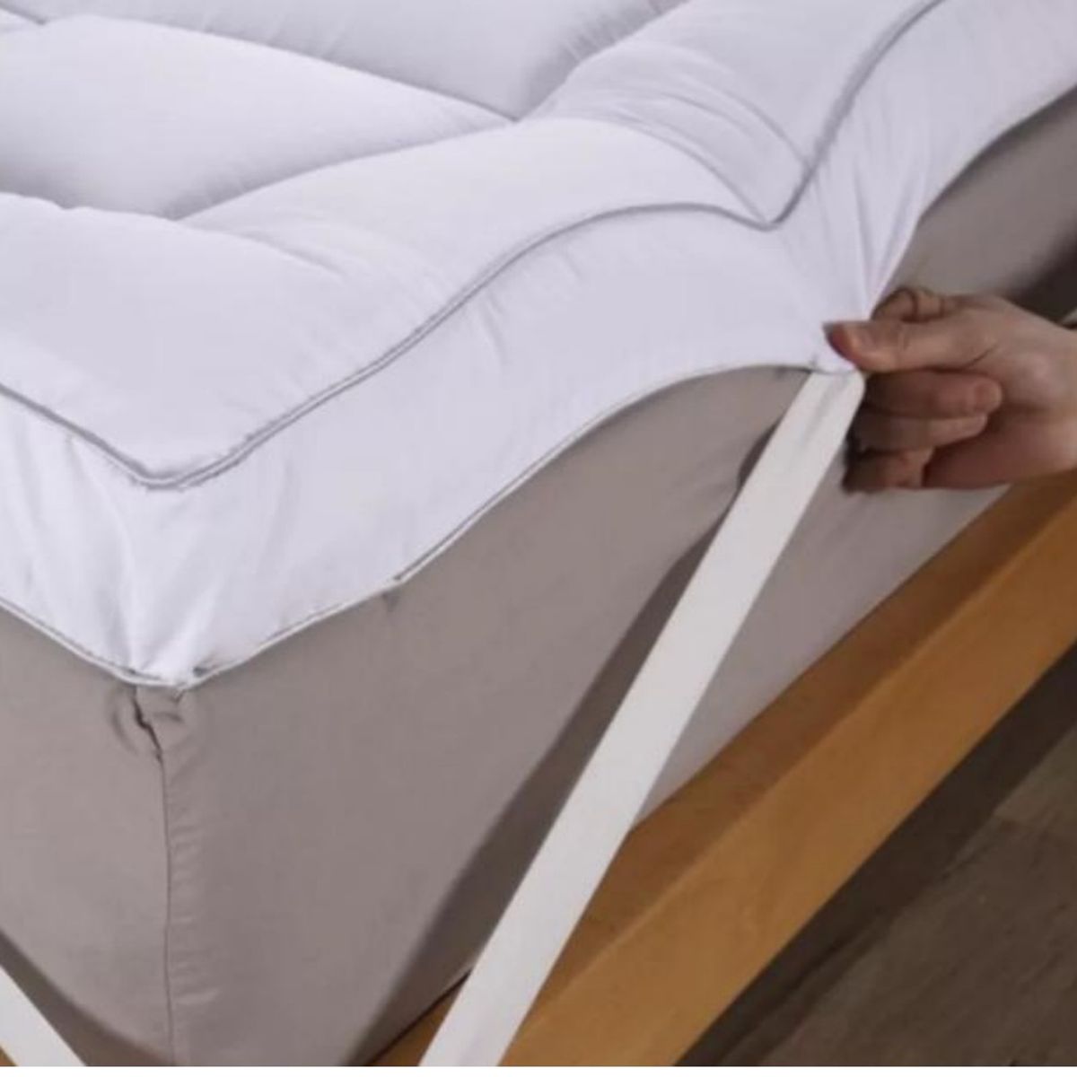 RIOVEO - Cubrecolchón Topper Ultra Acolchado 1,5 Plaza Color Blanco