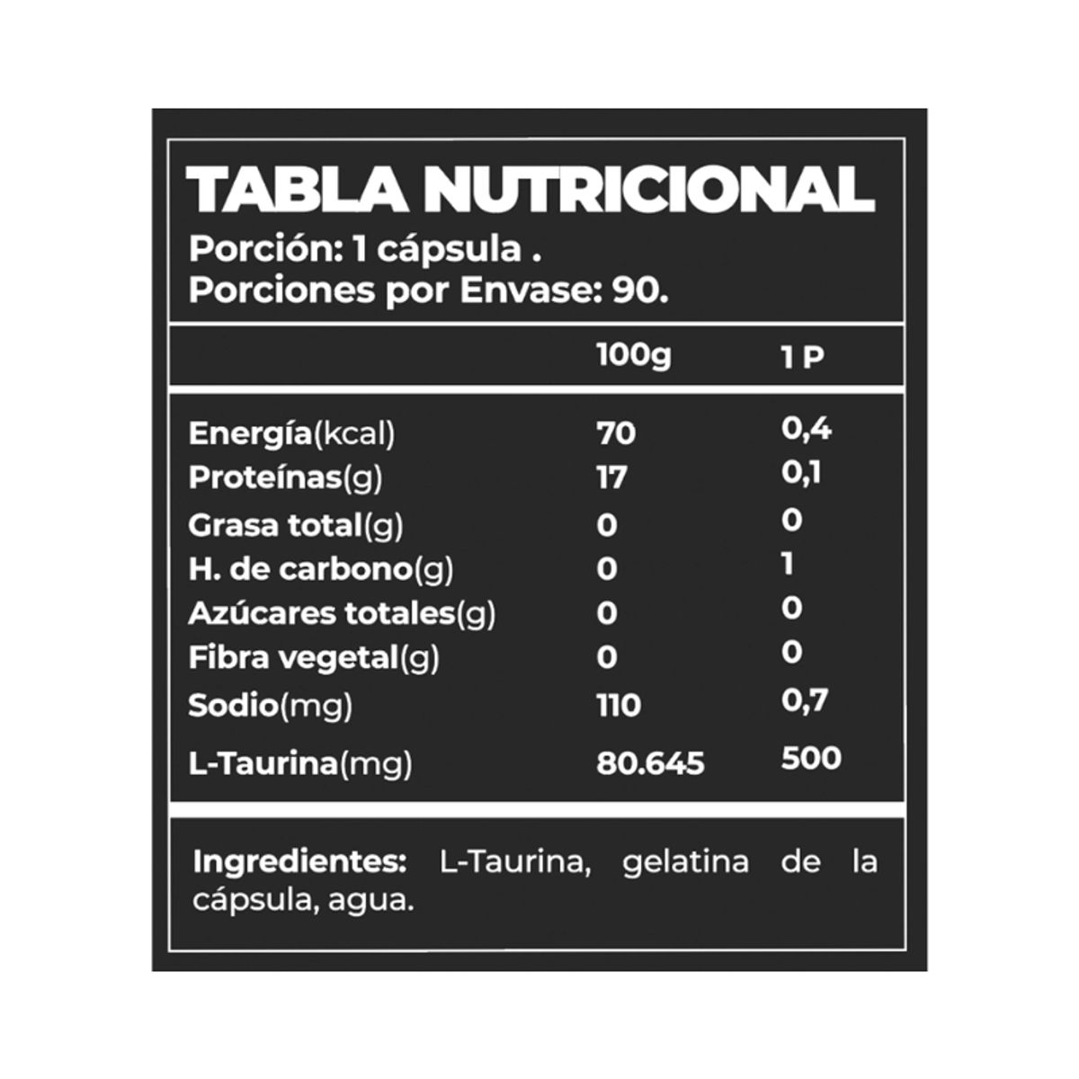 GREATLHETE - Taurina Pro 500 Mg 90 Capsulas Greatlhete