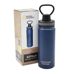 NATIONAL GEOGRAPHIC - Botella Metálica Termica Insulada 600ML Azul Nat Geo