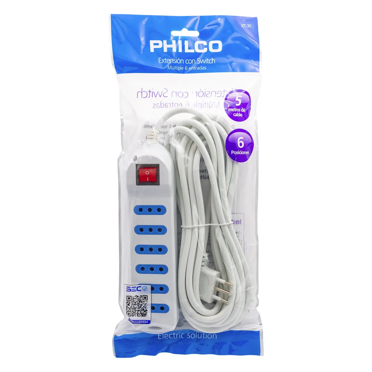 PHILCO - Extension Xt30 6 Pos 5mt Blanco