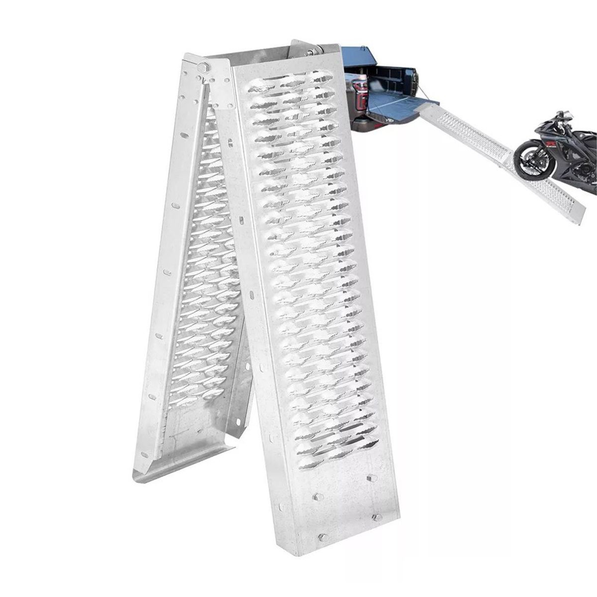 FURIAMOTOR - Rampas Para Motocicleta Aleación Acero Carga 350kg Plegable