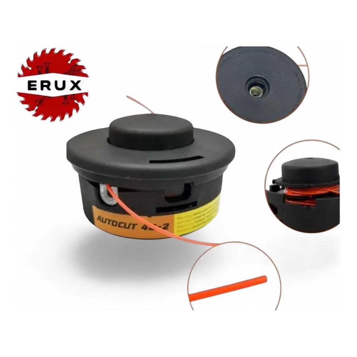 ERUX - Trimmer Cabezal Para Desmalezadora 40-2 Negro
