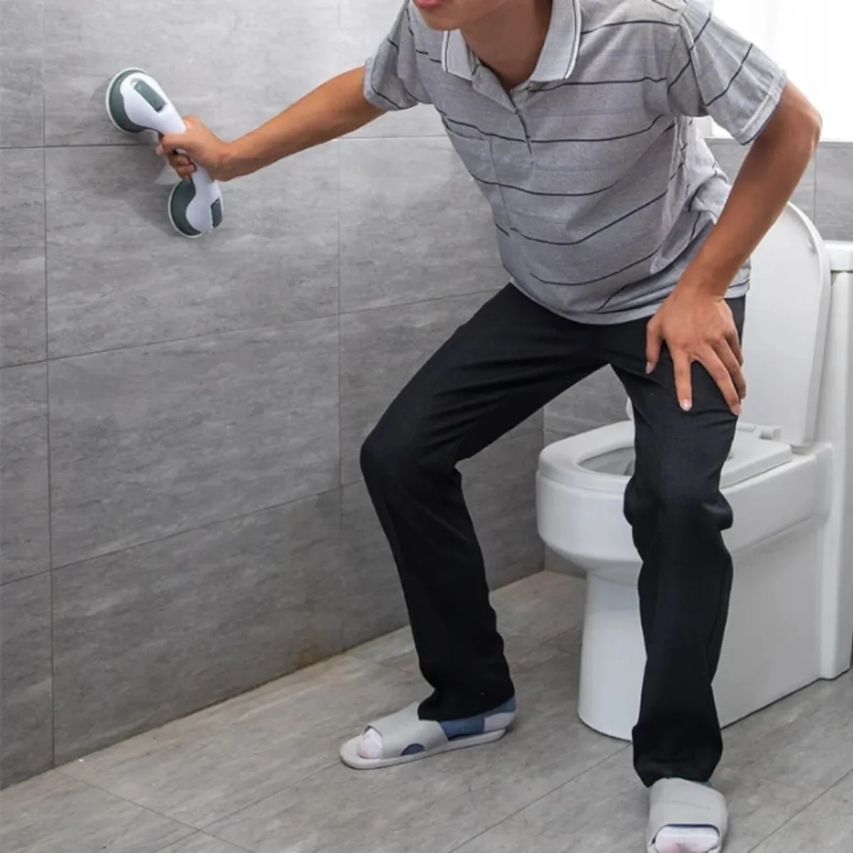 GENERICO - Pack X4 Agarradera Manilla Asa Soporte Seguridad Baño Ducha Blanco