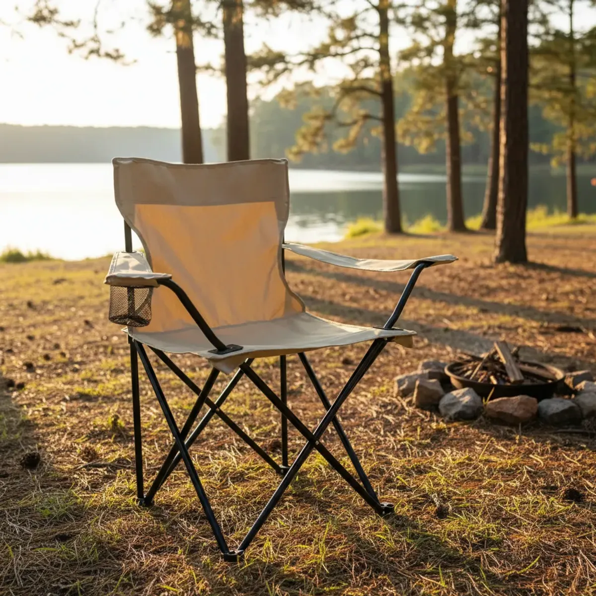 ROHE - Silla Plegable camping Con Porta Vasos y Con Bolso