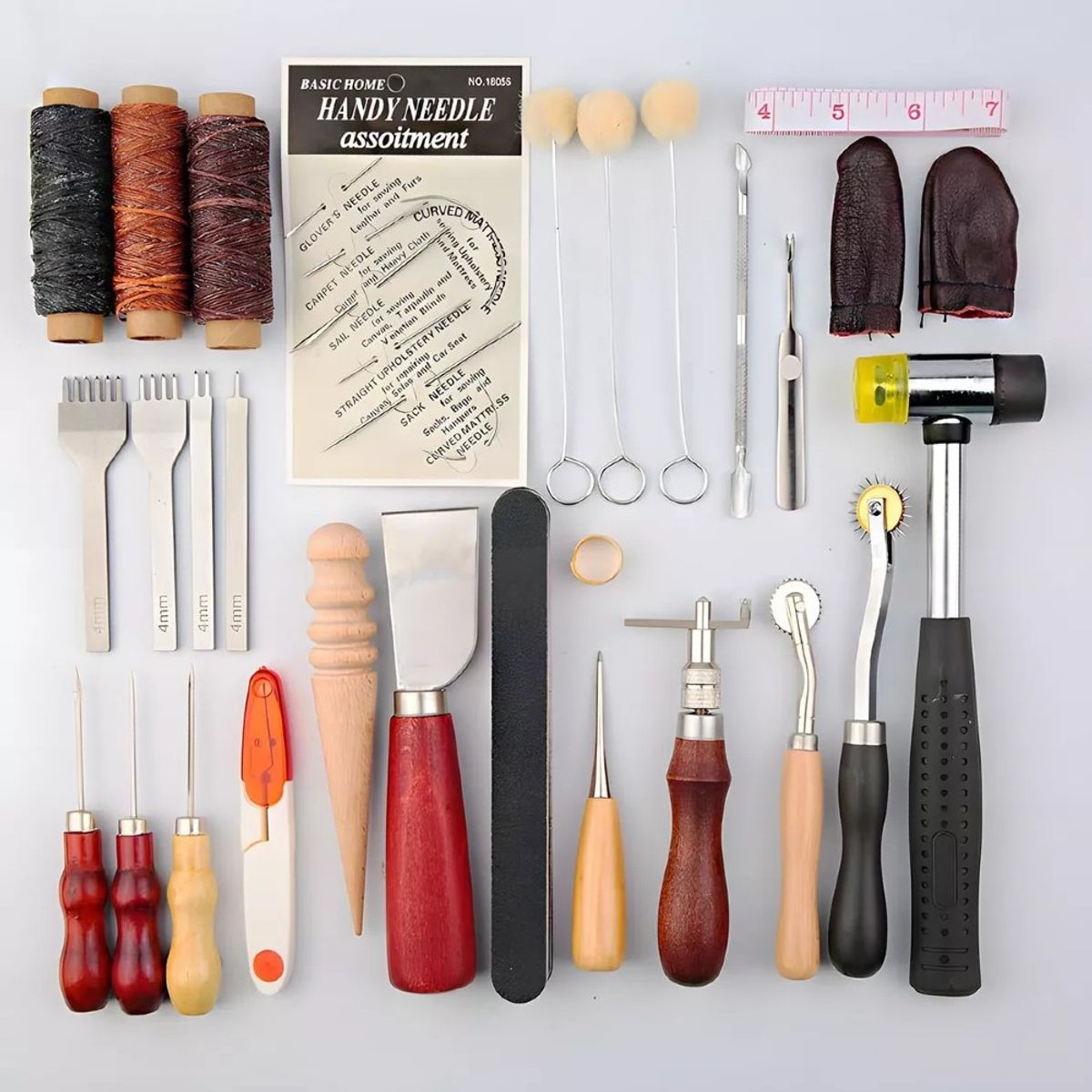 CEGRU - Kit 35 Piezas Herramientas Cuero Piel Artesania Profesiona