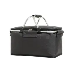 GENERICO - Bolso Termico Plegable Rojo Cooler Canasta Picnic Color Gris Oscuro