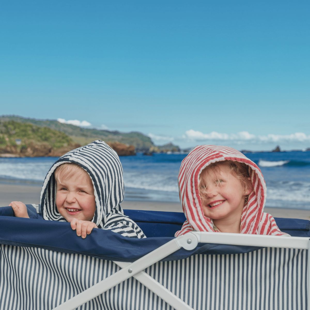 DRYHOOD - Carrito de Playa Discovery Azul Líneas DryHood