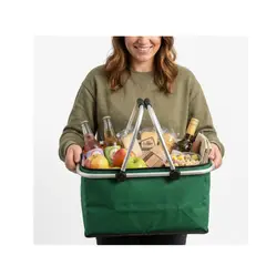 GENERICO - Bolso Termico Plegable Rojo Cooler Canasta Picnic Color Verde