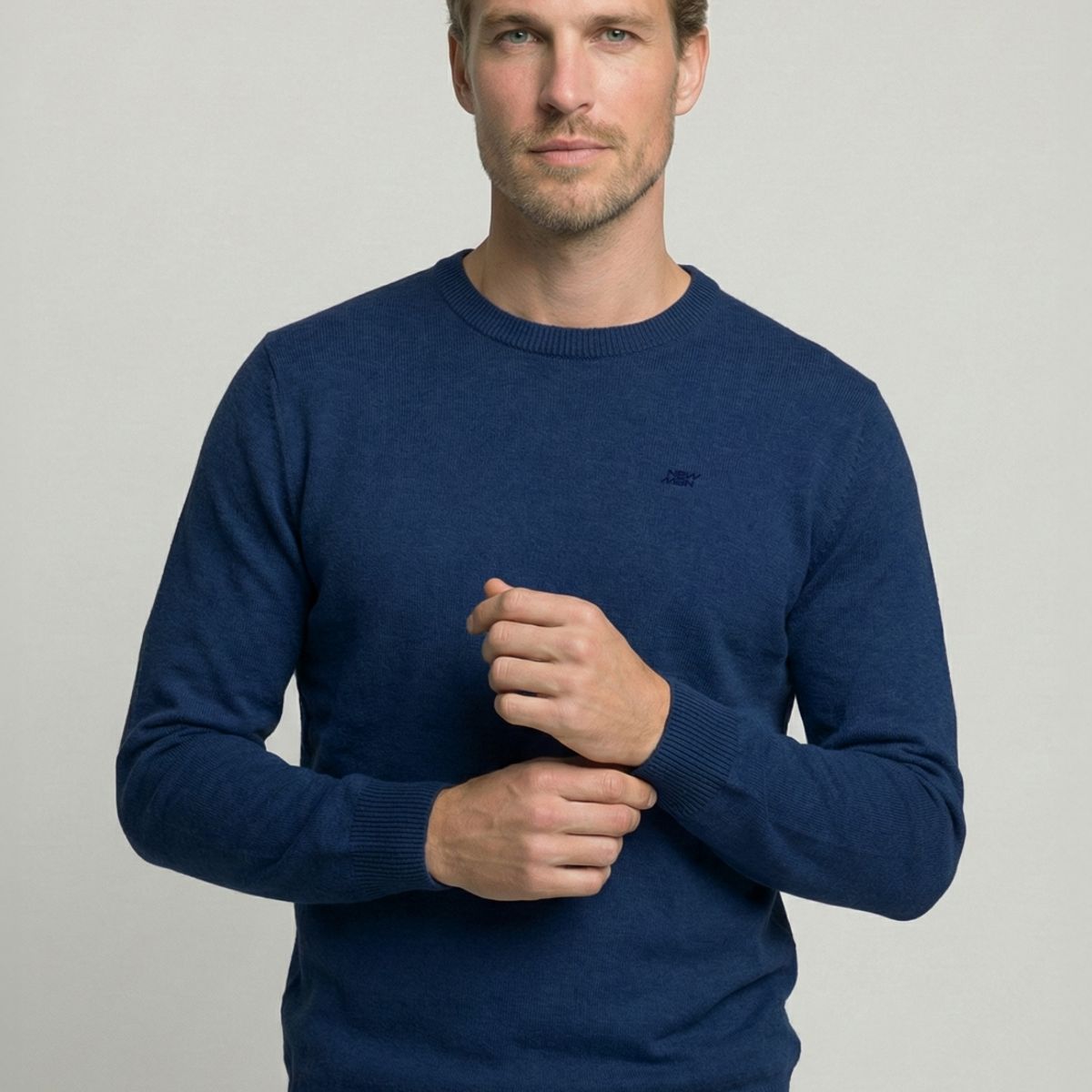 NEW MAN - Sweater Madrid Navy Melange New Man
