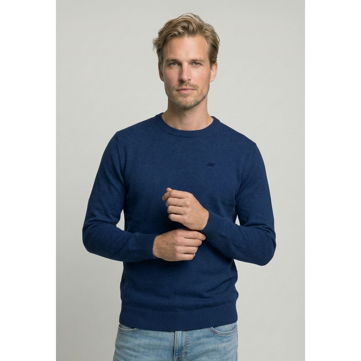 NEW MAN - Sweater Madrid Navy Melange New Man