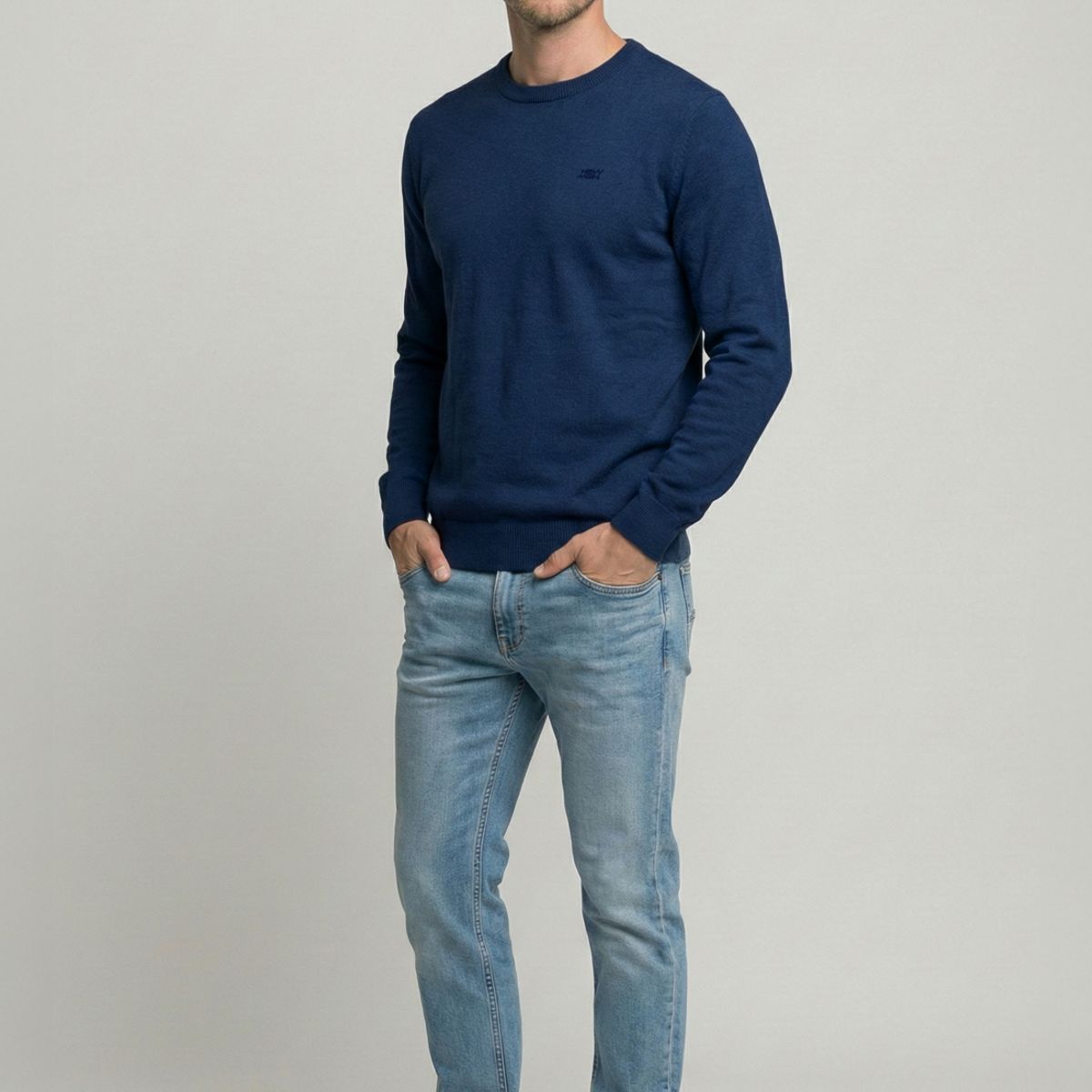 NEW MAN - Sweater Madrid Navy Melange New Man