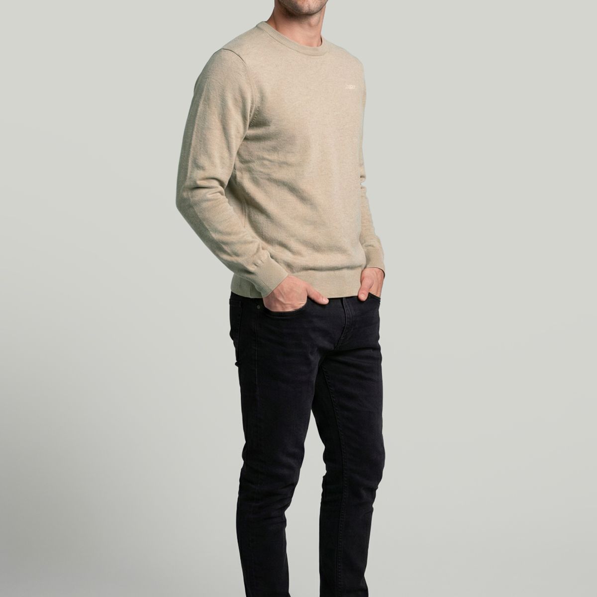 NEW MAN - Sweater Madrid Camel Melange New Man