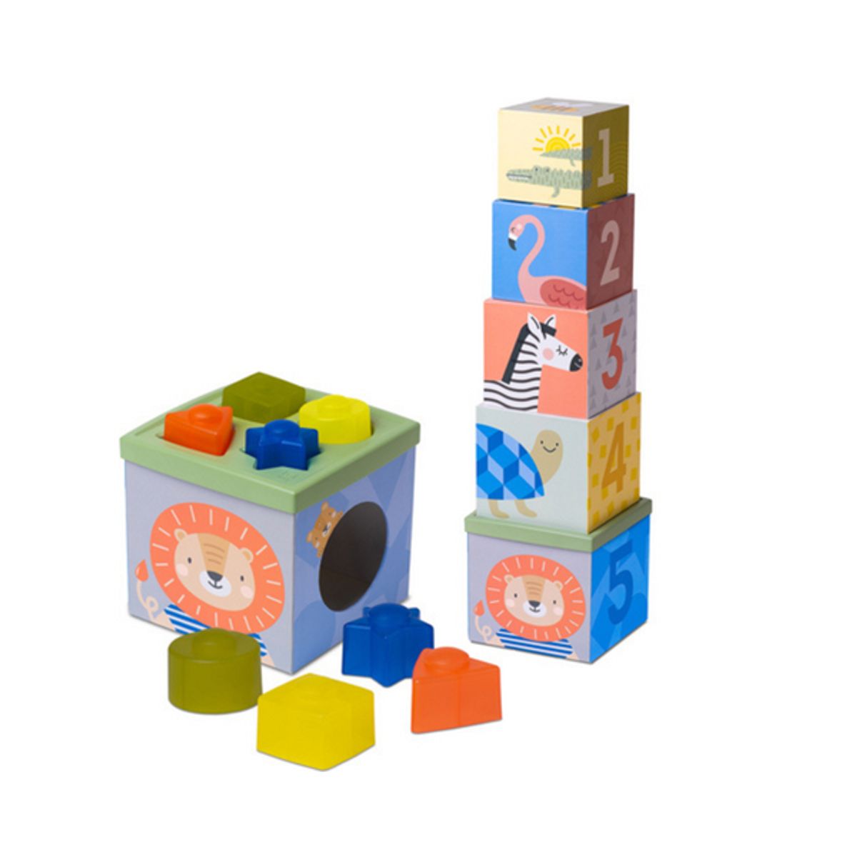 TAF TOYS - Cubo de Encaje y Formas - Savannah - Taf Toys