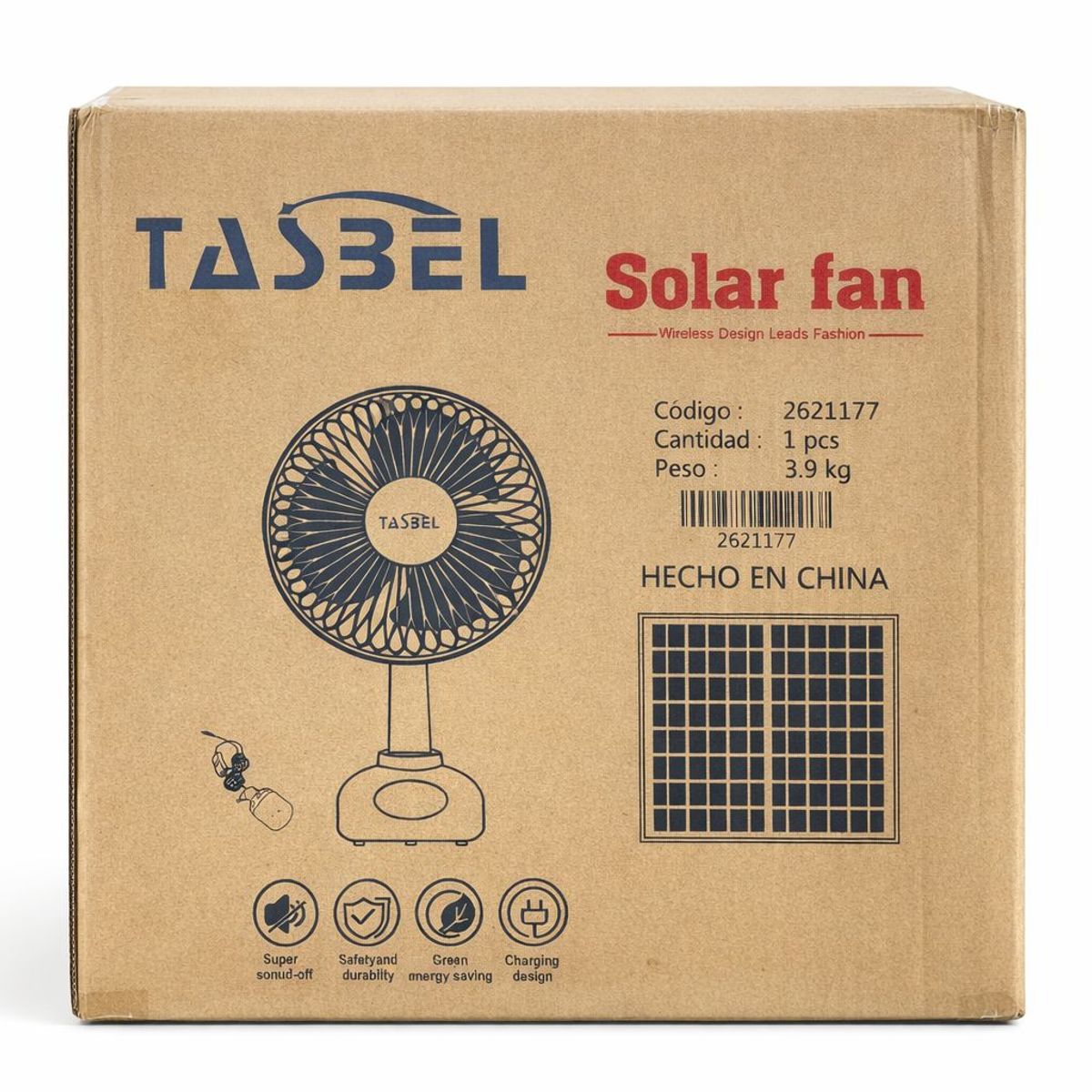 GENERICO - Ventilador Solar TASBEL  Eficiente y Práctico