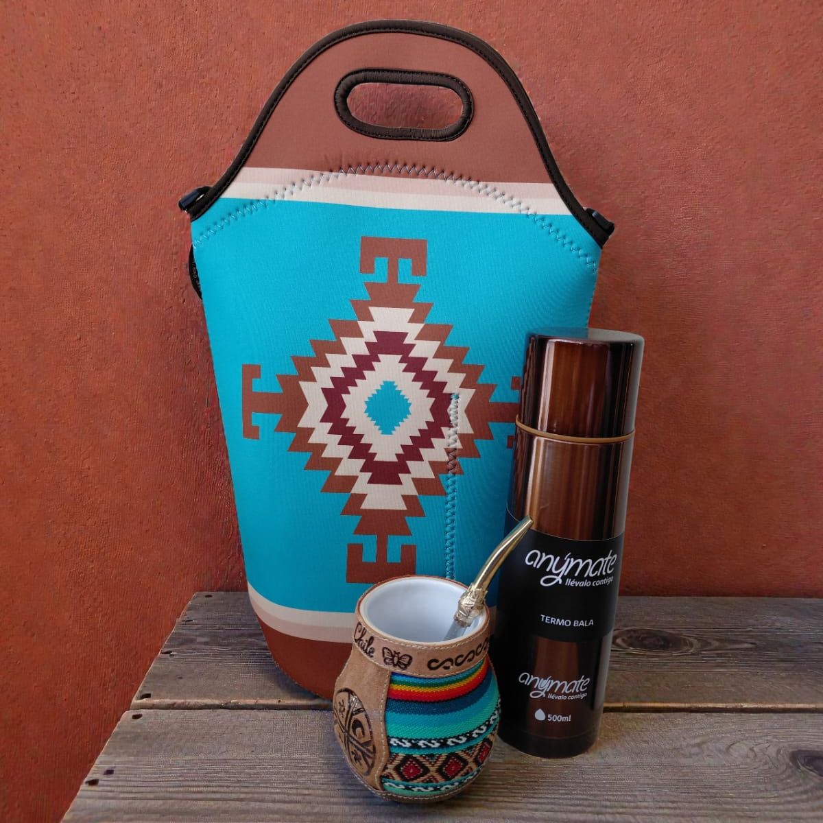 GENERICO - Set Mate Bolso Matero +Termo 500ml+Mate Ceramica 120ml + Bomilla  # 3