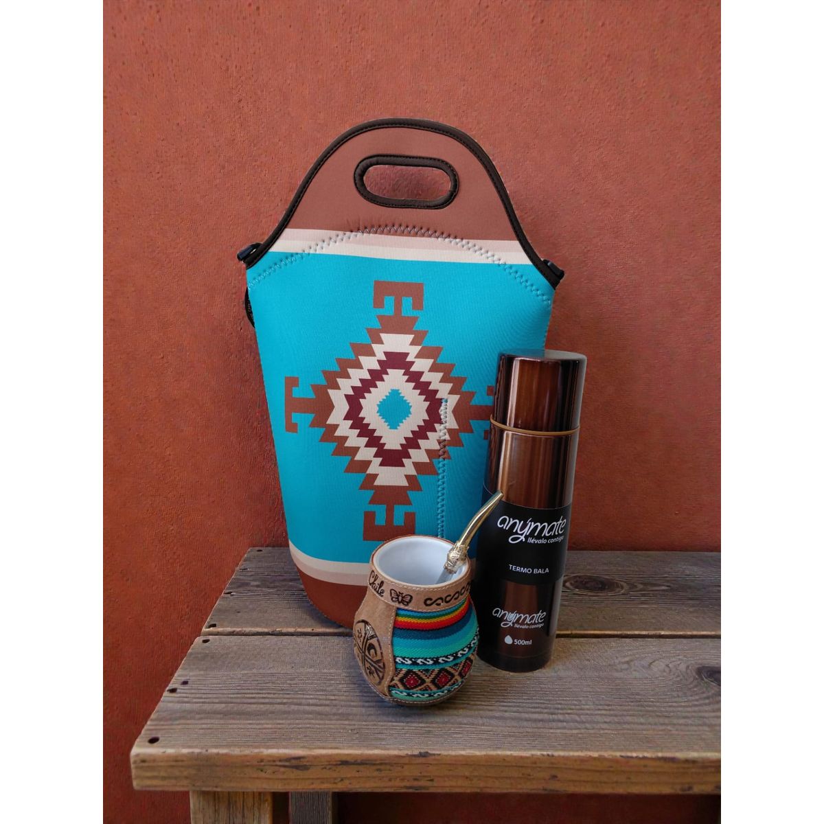 GENERICO - Set Mate Bolso Matero +Termo 500ml+Mate Ceramica 120ml + Bomilla  # 3