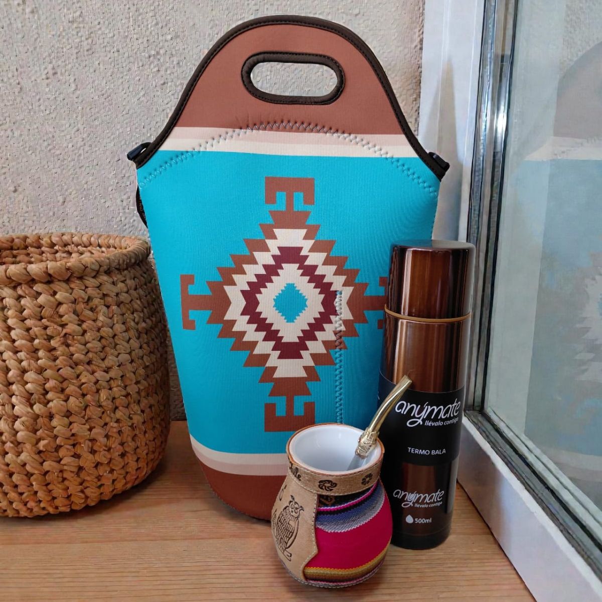 GENERICO - Set Mate Bolso Matero +Termo 500ml+Mate Ceramica 120ml + Bomilla  # 3