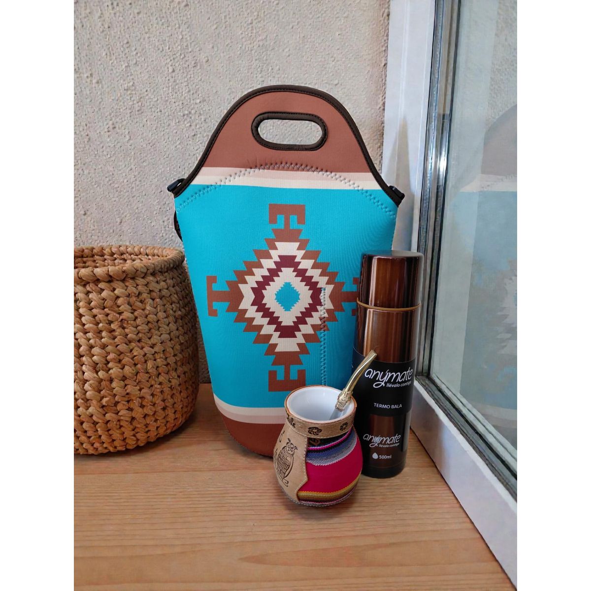 GENERICO - Set Mate Bolso Matero +Termo 500ml+Mate Ceramica 120ml + Bomilla  # 3