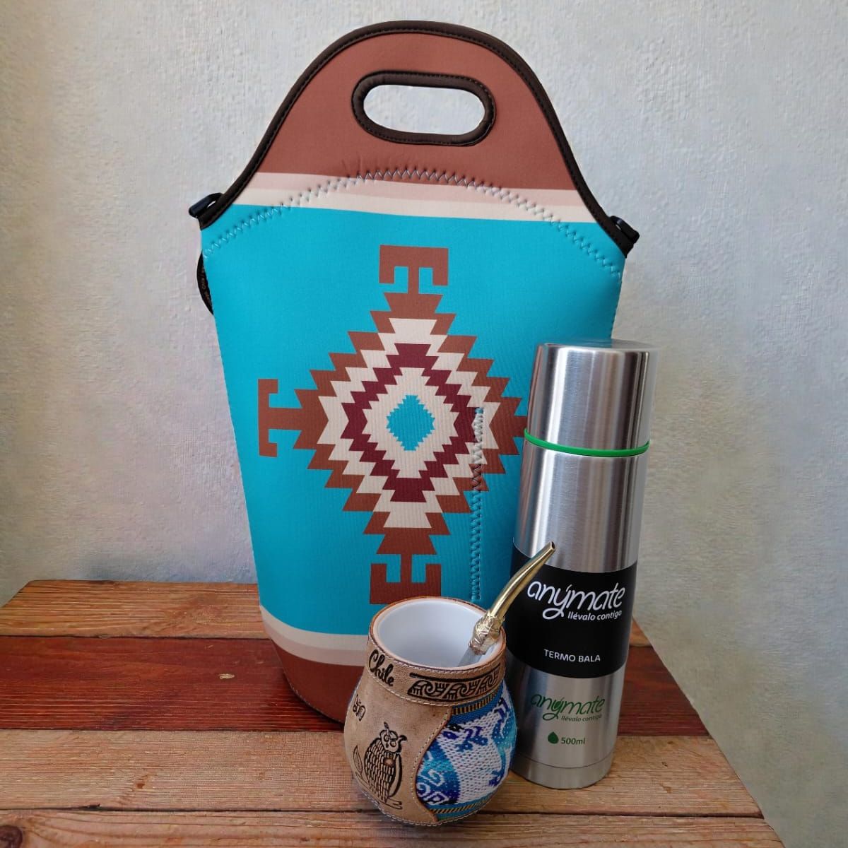 GENERICO - Set Mate Bolso Matero +Termo 500ml+Mate Ceramica 120ml + Bomilla  # 3