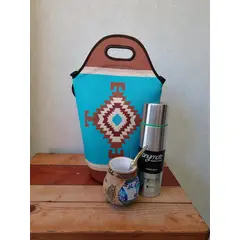 GENERICO - Set Mate Bolso Matero +Termo 500ml+Mate Ceramica 120ml + Bomilla # 3