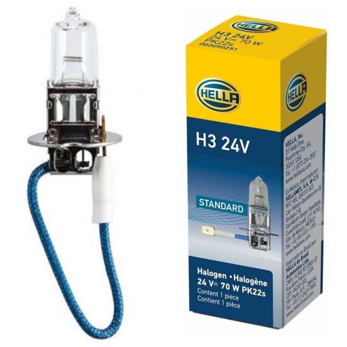 HELLA - PACK 10 AMPOLLETAS HELLA H3 24V 70W