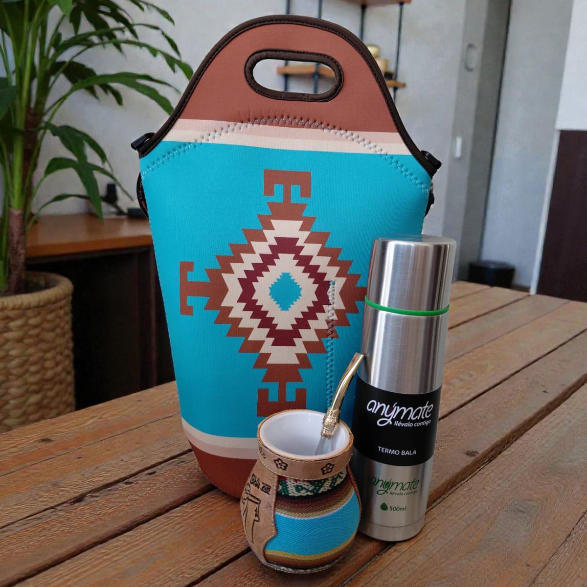 GENERICO - Set Mate Bolso Matero +Termo 500ml+Mate Ceramica 120ml + Bomilla  # 3