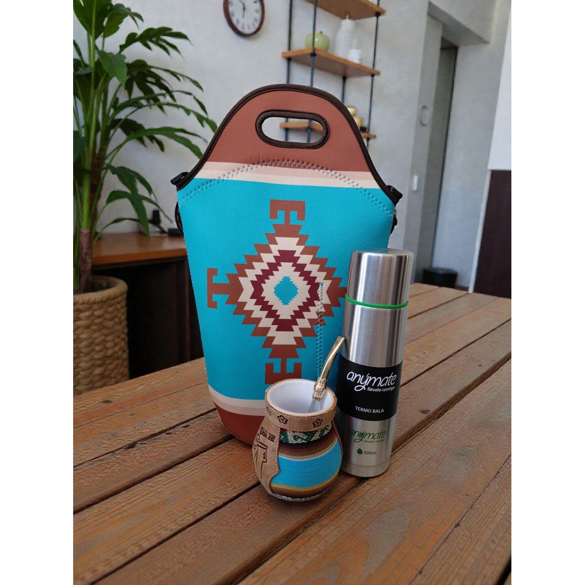 GENERICO - Set Mate Bolso Matero +Termo 500ml+Mate Ceramica 120ml + Bomilla  # 3