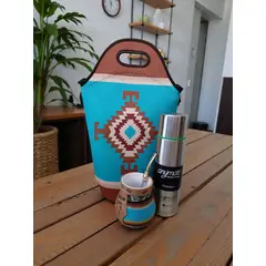 GENERICO - Set Mate Bolso Matero +Termo 500ml+Mate Ceramica 120ml + Bomilla # 3