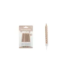 GENERICO - Vela color champán metálico 9cm 6pcs