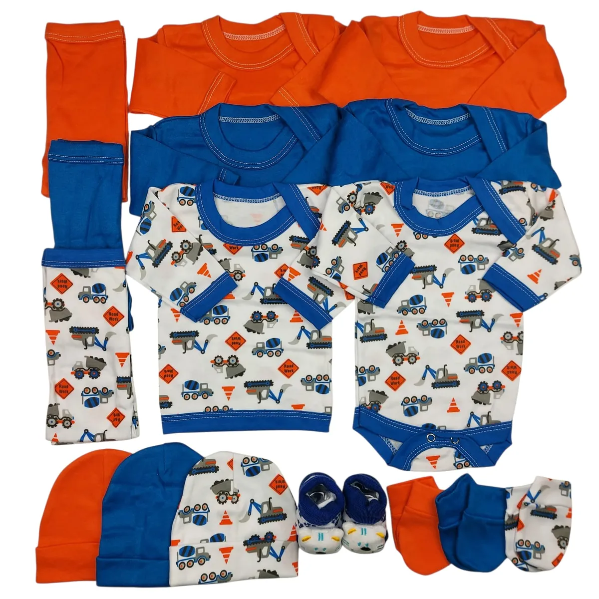 GENERICO - Pack 16 Piezas 0/3 Meses Azul Tractor