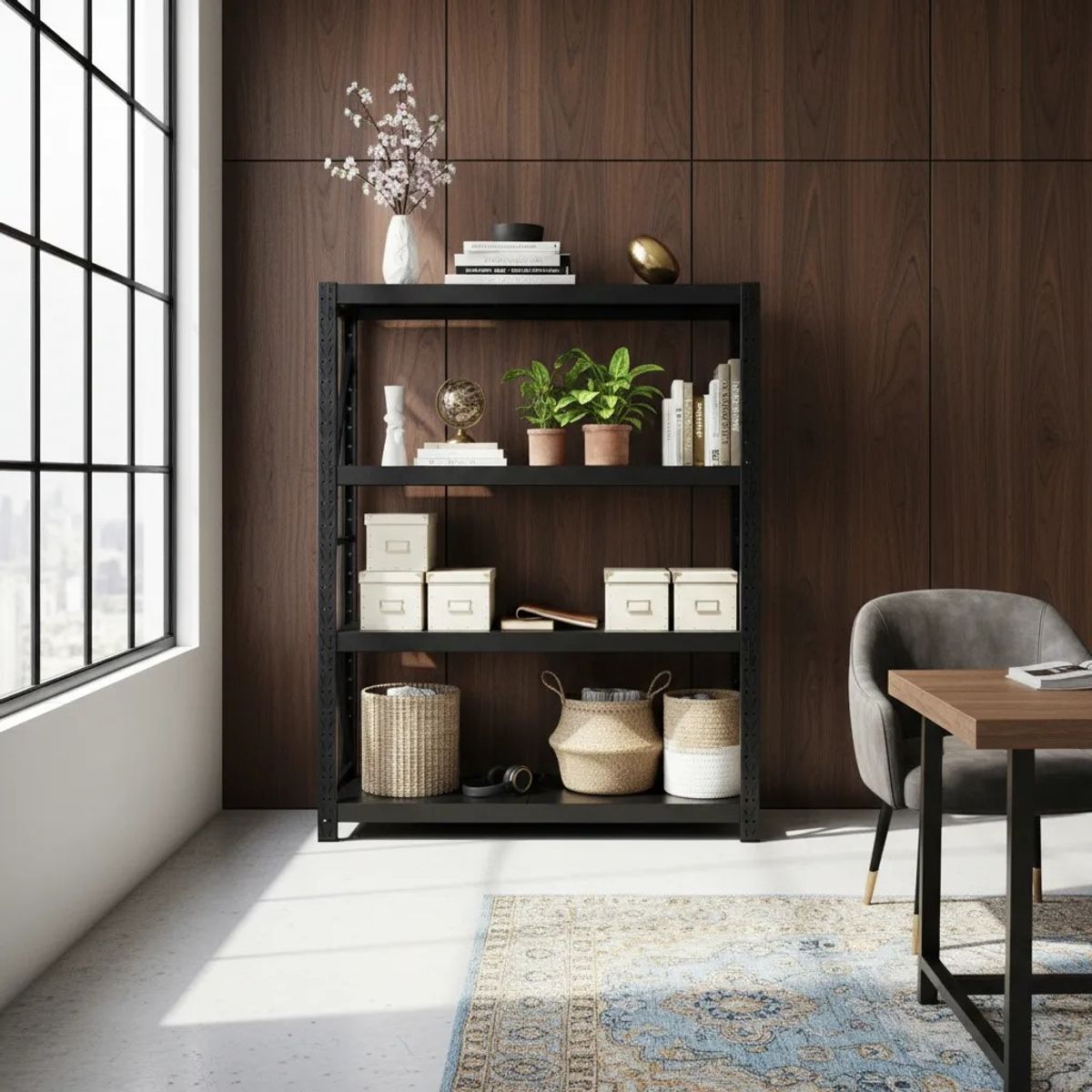 DIETEC - Estante Metálico Laru Racks 200x50x150cm 800kg Heavy Duty Negro