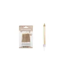 GENERICO - Vela espiral dorado metálico 9cm 6pcs