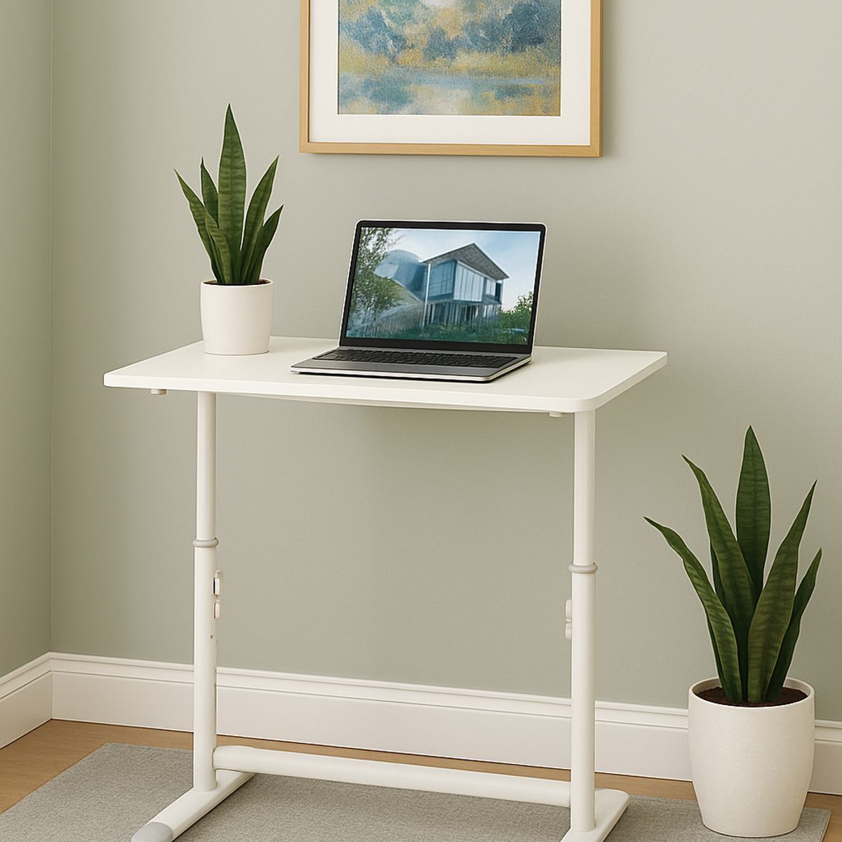 COSAS CASA - Escritorio Funcional Altura Ajustable 80x60x63-86cm Blanco