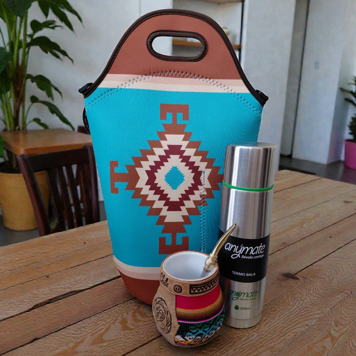 GENERICO - Set Mate Bolso Matero +Termo 500ml+Mate Ceramica 120ml + Bomilla  # 3